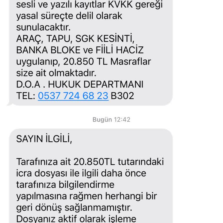 Denge ****** 'den Olmayan Sözleşme Ve Borç Üzerine Tehdit Edici SMS'lere Son