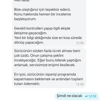 Yandex Go’da Görülen Ücret Ve Çekilen Tutar Arasındaki Farklılık Ve Tam İade Talebi