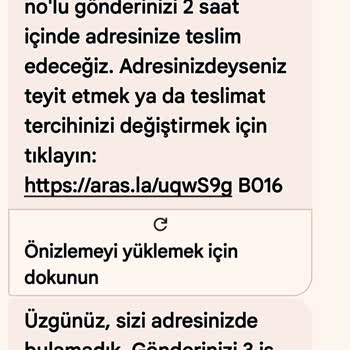 Aras Kargo Kurye Teslim Etmedi, Özür Ve Düzeltme Talebi