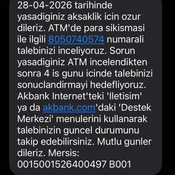 Akbank ATM Arızası Sonucu 10.260 TL’lik Para Hesaba Yansımadı, Hızlı Çözüm İstiyorum