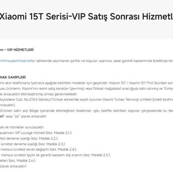 Xiaomi 15t Pro Şarj Süresi Kısa Ve VIP Yedek Telefon Hakkı Reddedildi