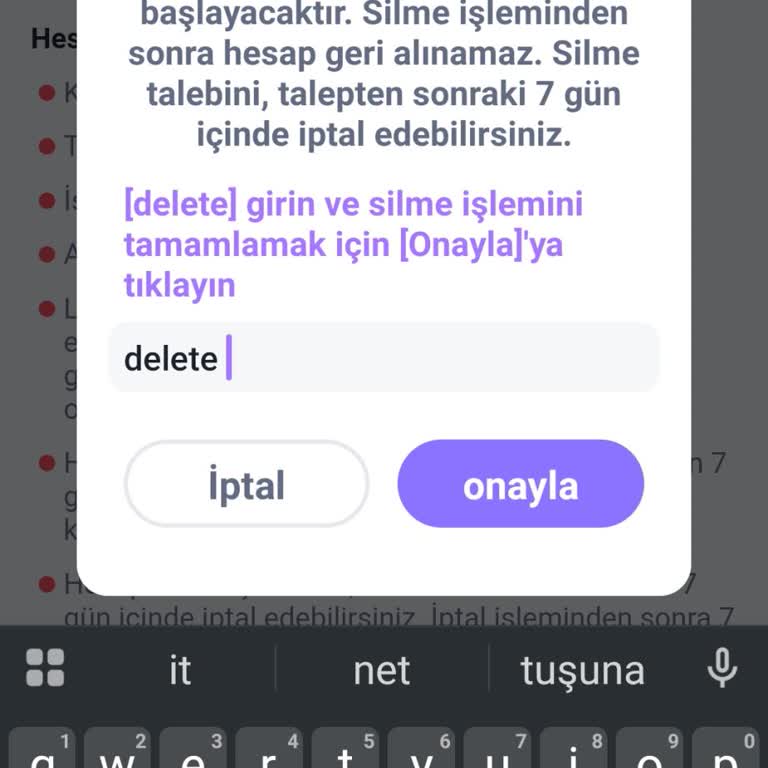 Sugo’da Hesap Silme İşlemi Veri Hatası Veriyor Ve Kişisel Veriler Silinmiyor