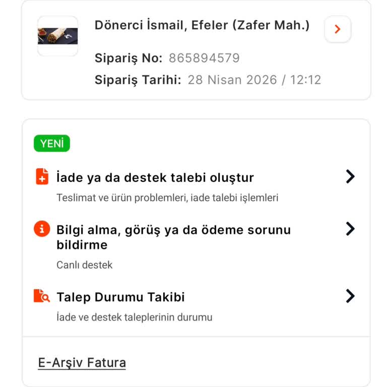 Migros Yemek Uygulamasında Uzun Süre Bekletilen Sipariş Ve İade Talebi