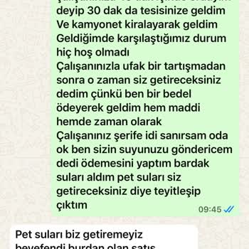 Teslim Edilmeyen Su Ve Haksız Taşıma Ücreti