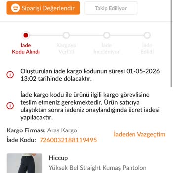 Aras Kargo Kuryesi İade Gönderimini 5 Gün Boyunca Almadı, Mağduriyet Yaşadım