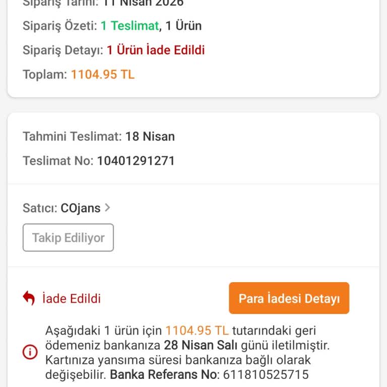 Aras Kargo Tarafından Bilgisiz İade, Teslimat Denemesi Olmadan Siparişim Yok Oldu