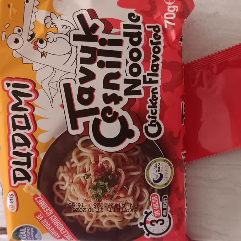 Dudomi Tavuk Çeşnili Noodle'da Boş Yağ Poşeti