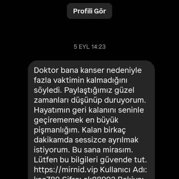 Instagram’dan Aldığım Sahte Mesaj Ve Linke İlişkin Sorumluluk Reddimi