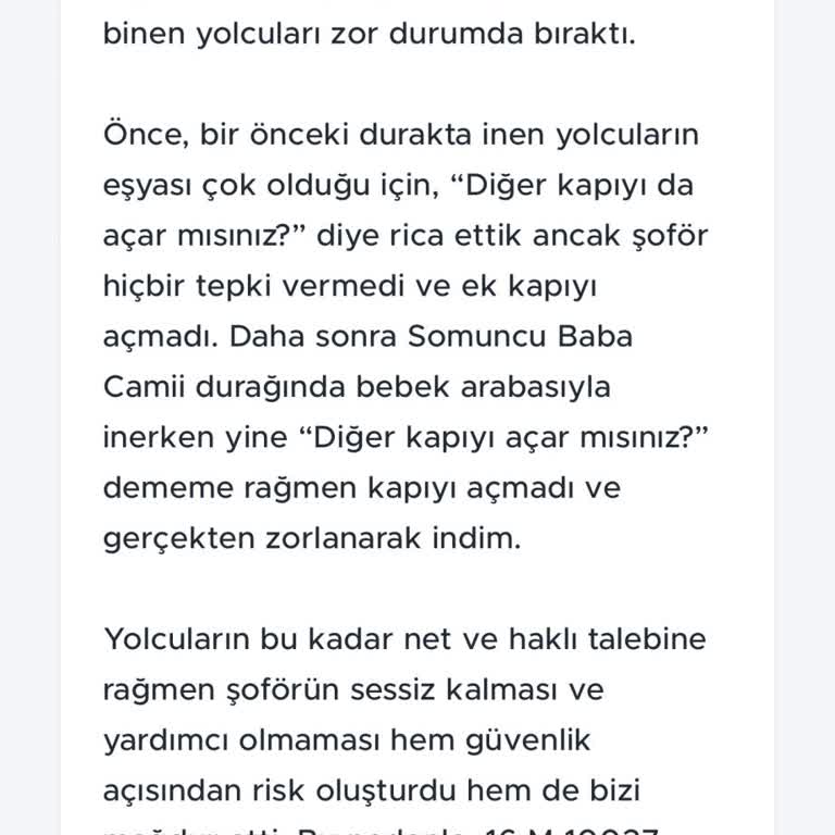 Şoför Tek Kapıyı Açmadığı İçin Bebek Arabalı Yolcular Zor Duruma Düştü