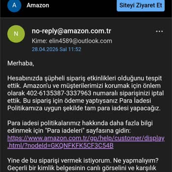 Amazon Siparişlerim Şüpheli İşlem Nedeniyle Sürekli İptal Ediliyor Ve Çözüm Bulunamıyor