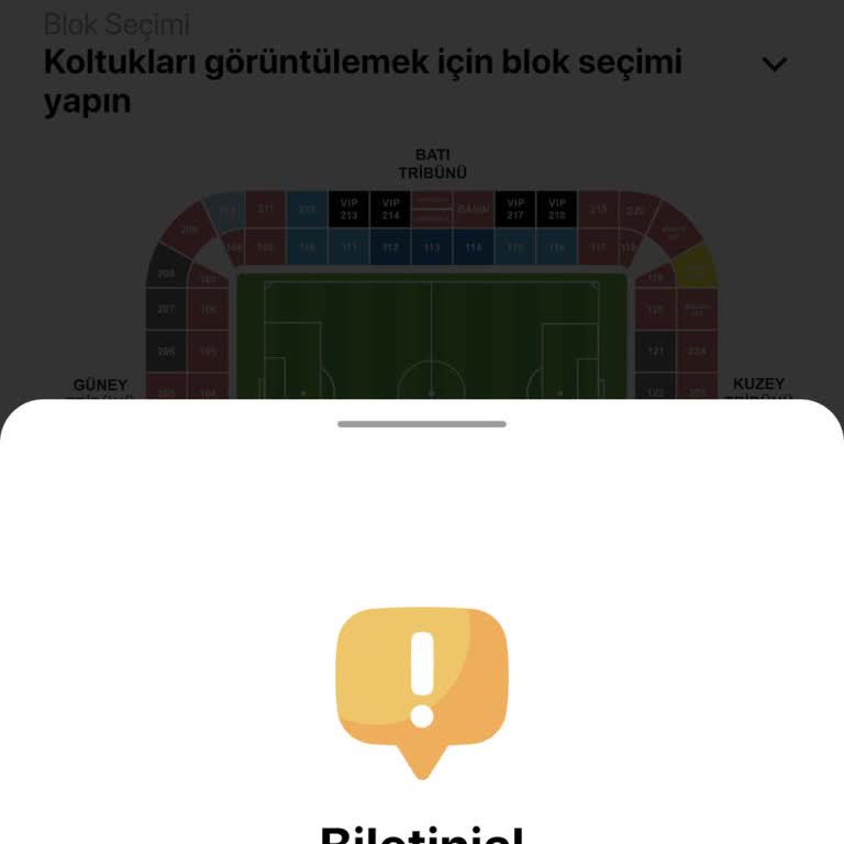 Misafir Tribününde Bilet Seçiminin Engellenmesi