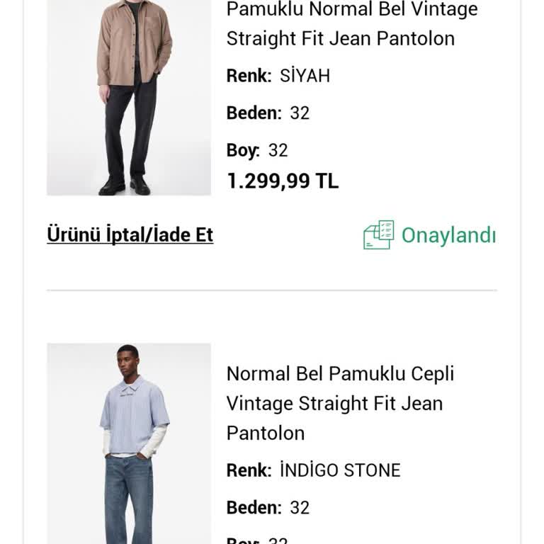 Koton Uygulamasında Stokta Görünen Kot Pantolon İptal Edildi