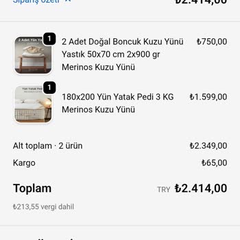 Kuzu Yünü Vaadiyle Satılan Yastığın İçinde Saman Ve Pislik Tam İade İstiyorum