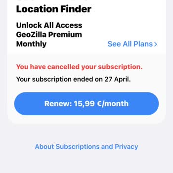 GeoZilla Charging Monthly Without Active Subscription