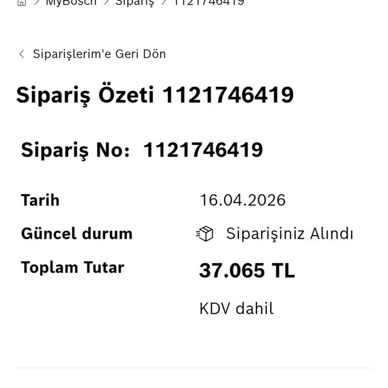 Bosch Çamaşır Makinesi Siparişi Teslim Edilmedi Ve Kurulum Bilgisi Yok