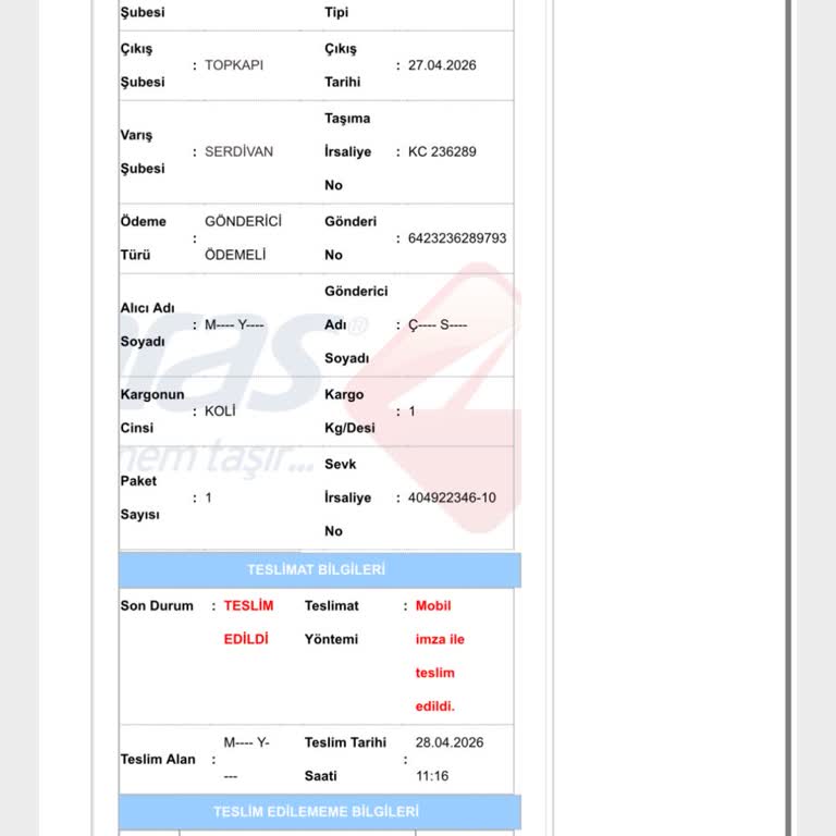 Teslim Edildi Görünen Kargo Gerçekten Teslim Edilmedi Ve Şubeye Ulaşılamıyor