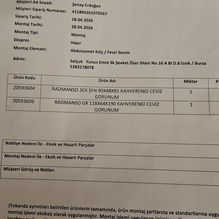 IKEA İnternet Alışverişinde Teslimat Ve Montajda Eksik Hizmet