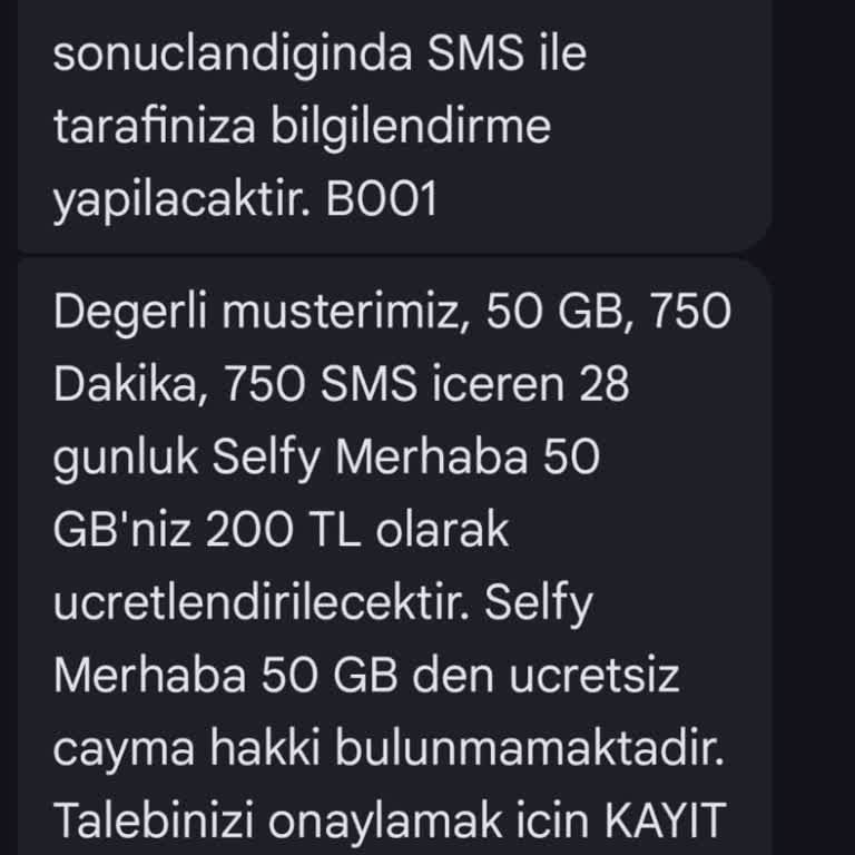 Taahhüt Edilen 90 Günlük Selfy 50 GB Paketi Yenilenmedi Ve Hattım Paketsiz Kaldı
