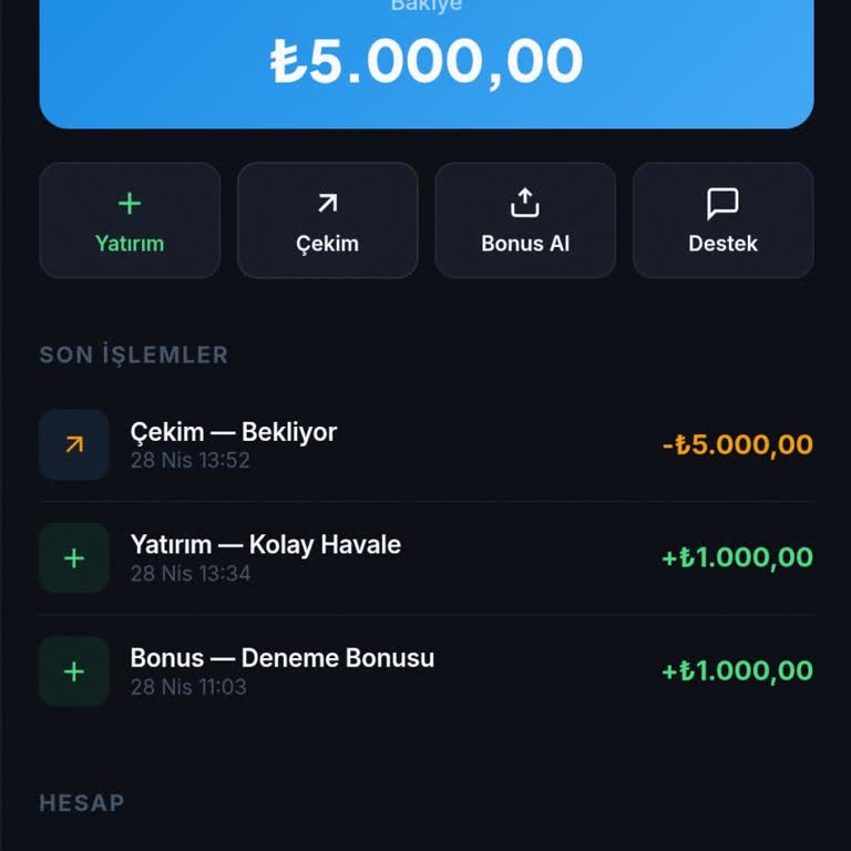 5000 TL Bonus Kazancım Hesaba Yatırılmadı Ve Canlı Destek Erişilemez