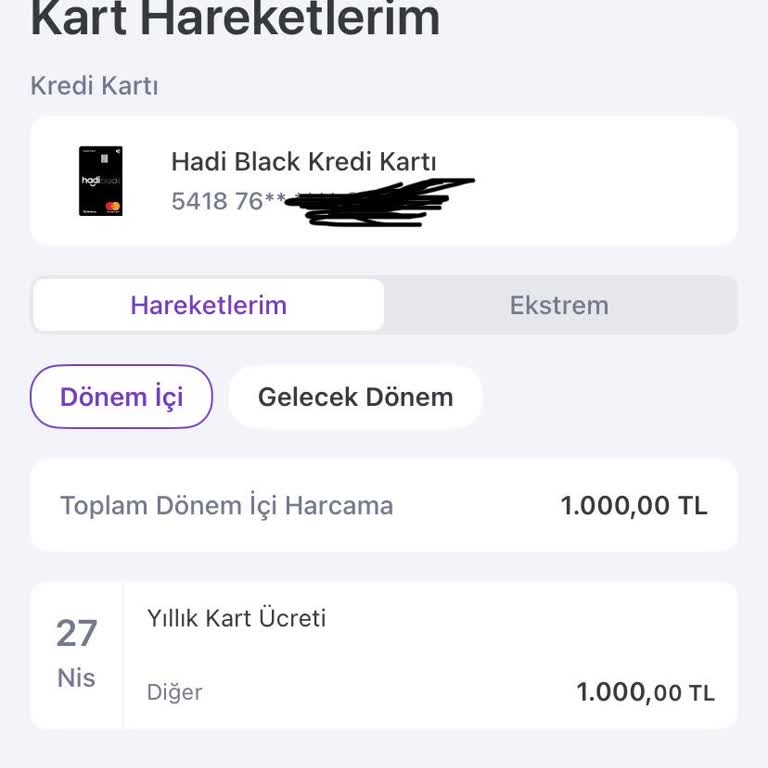 Kredi Kartıma 60 Gün Sonra Yansıtılan 1.000 TL Aidat Ücreti