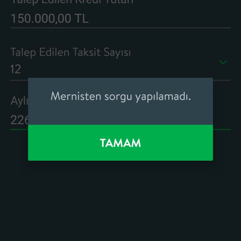 Mernis Sorgu Hatası Nedeniyle Kredi Başvurusu Yapılamıyor
