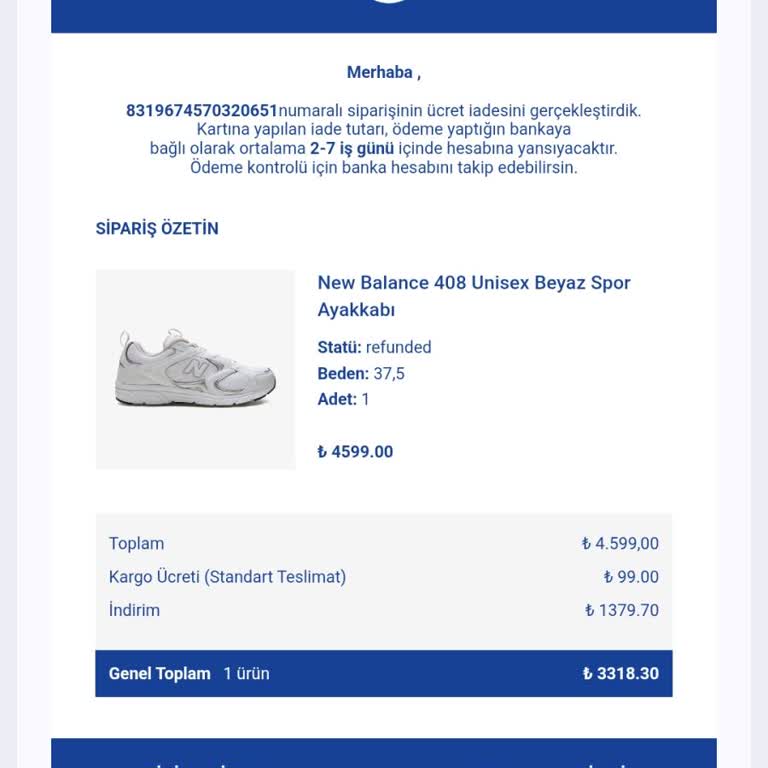 Intersport Teslim Edilmeyen Ayakkabı Ve Geciken İade Talebi