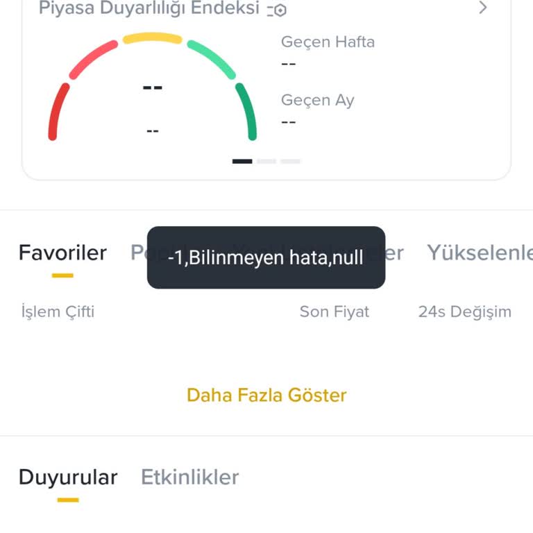 Binance TR Hesaba Girişte Bilinmeyen Hata, Null Ve Erişim Sorunu