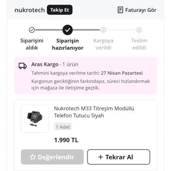 Nukrotech Firmasından Verilen Siparişin Teslim Edilmemesi Ve Bilgilendirme Eksikliği
