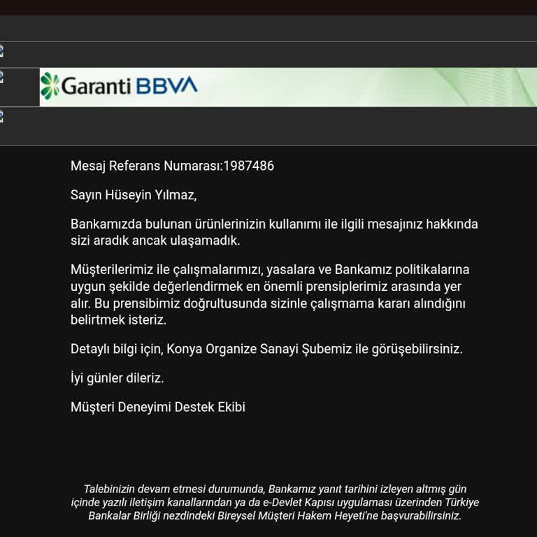 Garanti Bankası Hesabım Ve Mobil Bankacılık Hizmetim Açılmalı, Kartım Verilmeli