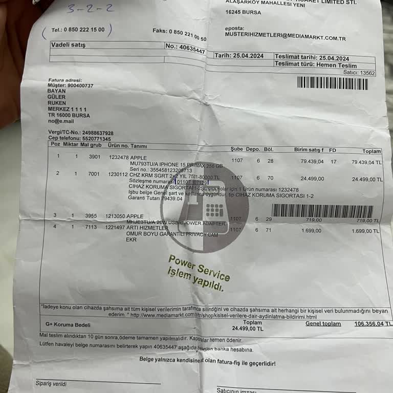 Kasko Kapsamında İphone 15 Pro Max Arka Kapağı Değiştirilemedi Ve Yeni Telefon Verilemedi