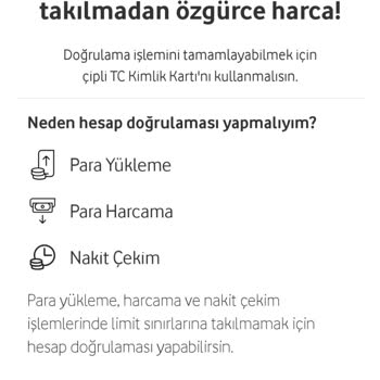Vodafone Pay Hesabım Doğrulanmadığı İçin Anında Bakiye Ve Fatura Ödemeleri Kullanılamıyor