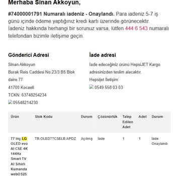 LG'den Geciken İade Ücreti Ve Tutarsız Taahhütler