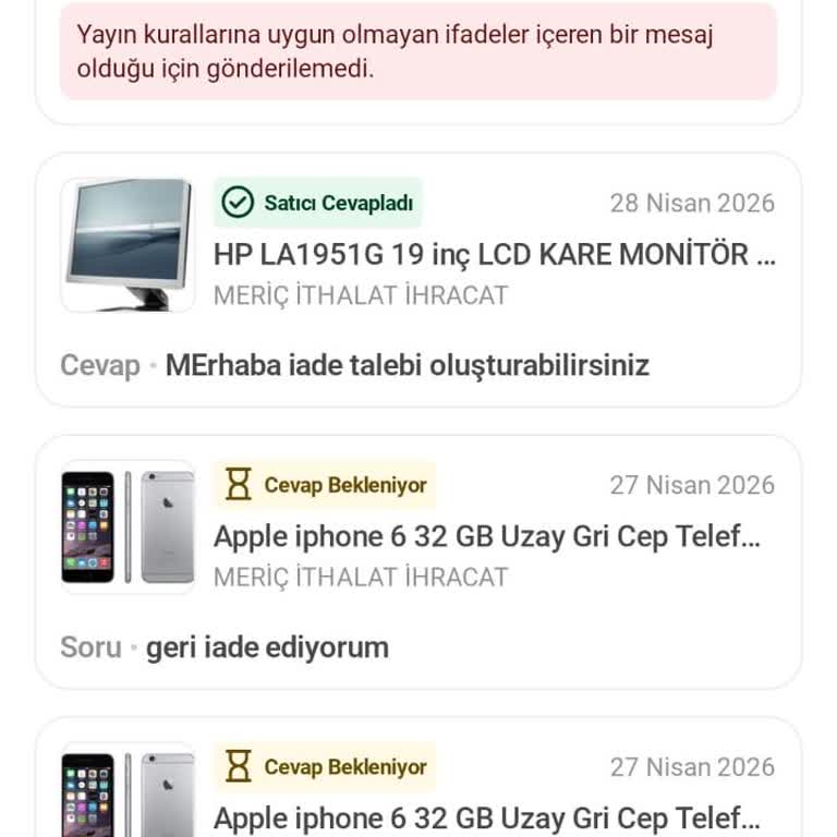 Açılmayan Apple Telefon İçin İade Kodu Oluşturulamıyor