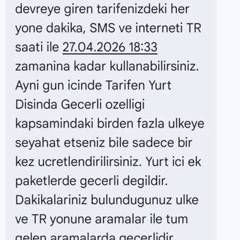 Yurt Dışı Özelliği Otomatik Aktifleşip 400 TL Günlük Ücret Alınması İtirazı