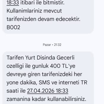 Yurt Dışı Özelliği Otomatik Aktifleşip 400 TL Günlük Ücret Alınması İtirazı