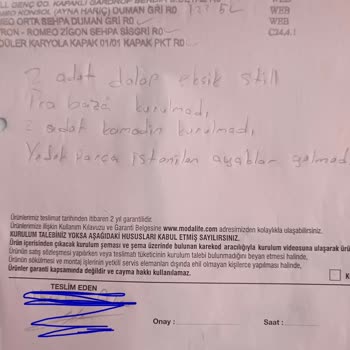 Modalife Aydın/Söke Mağazasında Teslim Edilmeyen Ürünler Ve İletişimsizlik