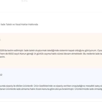 İade Butonunun Pasif Olması Ve 14 Günlük Cayma Hakkının Reddedilmesi