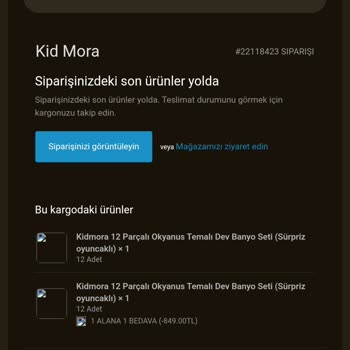 Kidmora'dan Verilen 849 TL'lik Sipariş Teslim Edilmedi Ve Siteye Ulaşılamıyor
