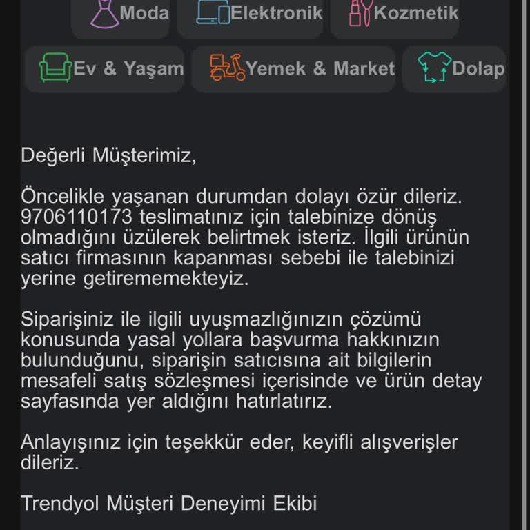 Garanti İçin Fatura Talebim Trendyol Tarafından Reddedildi