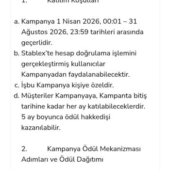 Kampanya Şartları Değiştirildiği İçin 1.000 TL Ödülüm Verilmedi