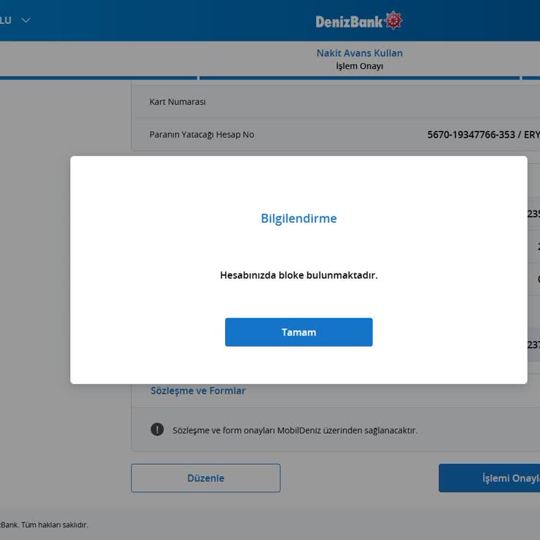 Kredi Kartı Blokeli Olmasına Rağmen İşlem Yapılamıyor