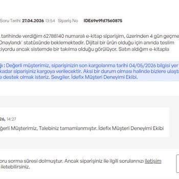 E-Kitap Teslimi Sağlanmadı Ve Destek Botundan Kopyala-Yapıştır Cevap