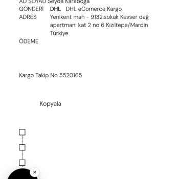 Kargo Takibi Yok, Elbiselerim Teslim Edilmedi Ve Müşteri Hizmetinden Cevap Yok