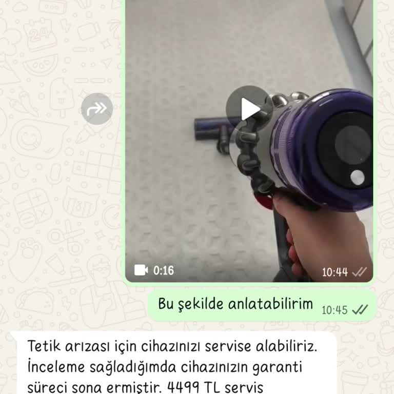 Dyson V11 Tetik Tuşu Arızası Tekrarlandı, 4500 TL Ücretli Onarım Talebi