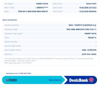 Denizbank'tan Aidatsız Kartıma Yıllık Ücret Haksız Yansıtıldı