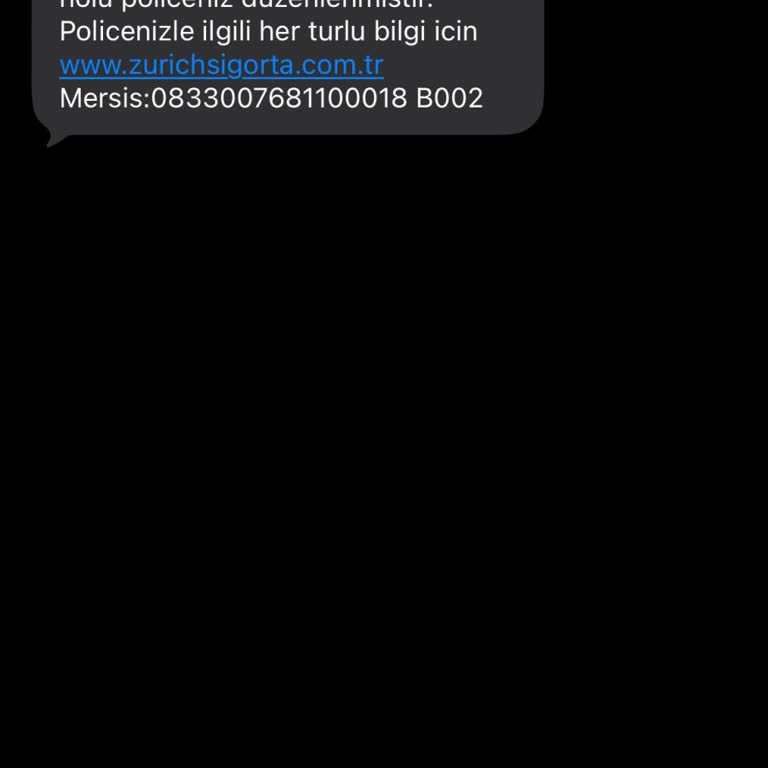 Telefonuma Gönderilen İzinsiz Poliçe Bilgisi