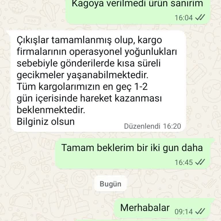 Homendra Çekmeceli Servis Dolabı Gecikmesi Ve İletişim Sorunları