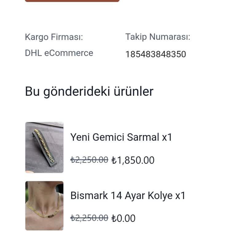 Büyük Gönderilen Bileklik İçin İade Talebi