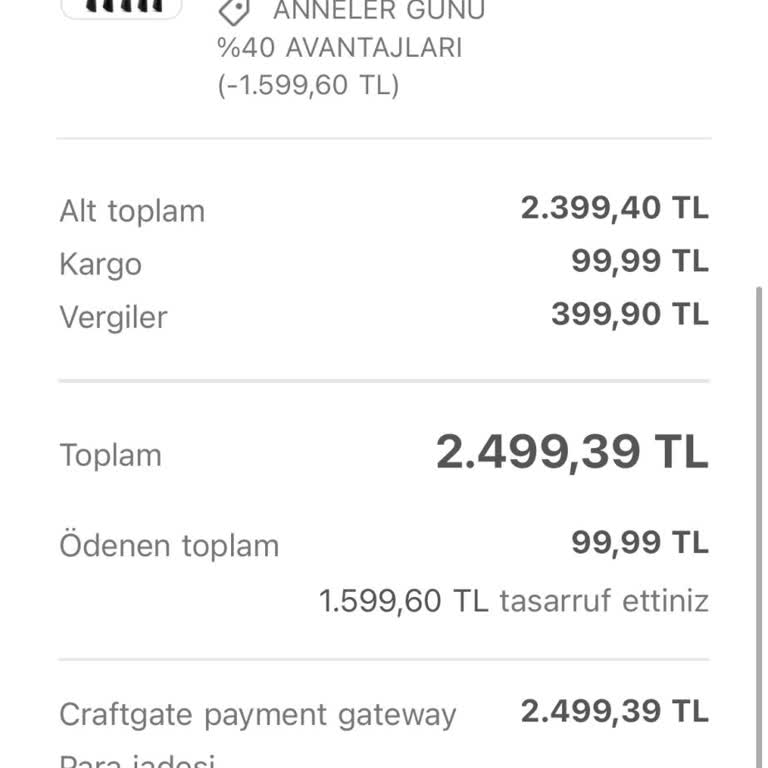 99,99 TL Kargo Ücretinin Kesilmesi Ve İade Reddi