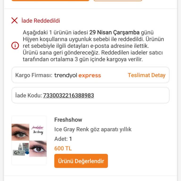 Trendyol Görseldeki Ürünle Uyuşmayan Ürün Ve İade Reddi